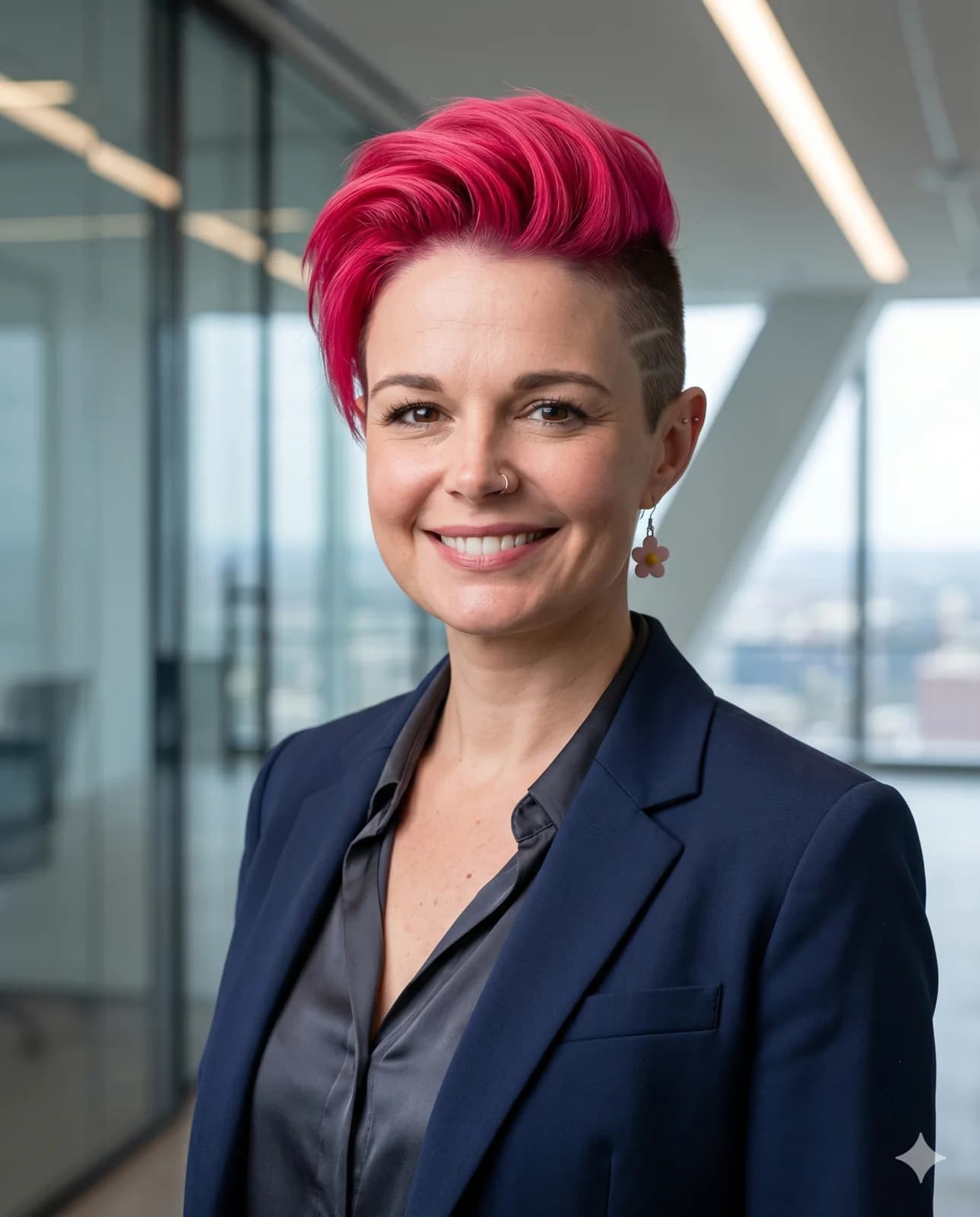 Shannon in a premium office portrait for WizBd.