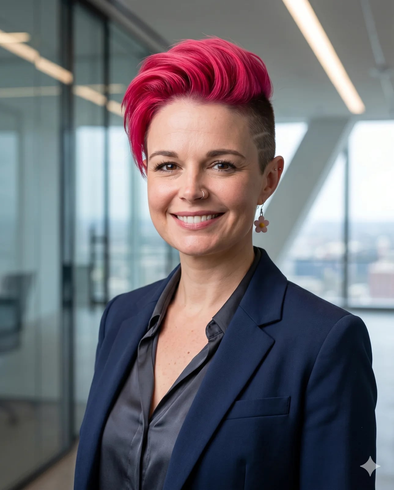 Shannon in a premium office portrait for WizBd.